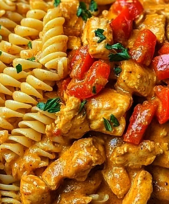 Creamy Paprika Chicken Pasta with Bell Peppers