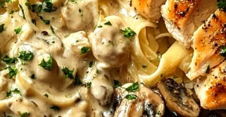 Creamy Chicken & Mushroom Tagliatelle Pasta Recipe