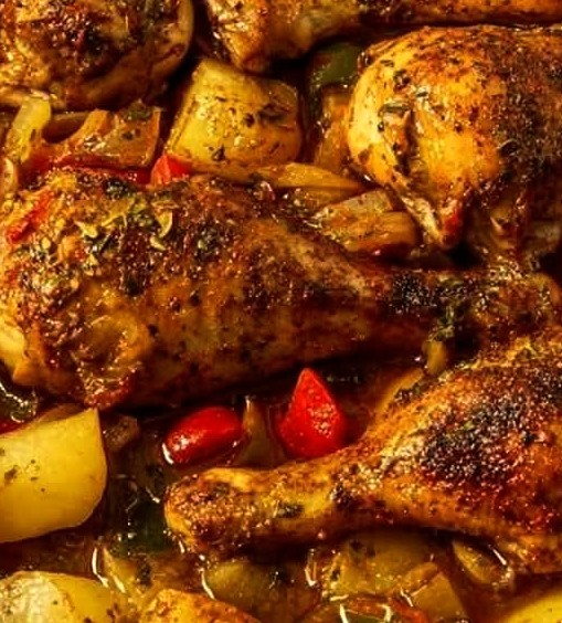 Ultimate Herb-Roasted Chicken Drumsticks & Crispy Potatoes Bake