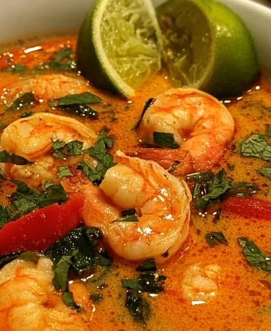 Spicy Coconut Curry Shrimp Soup
