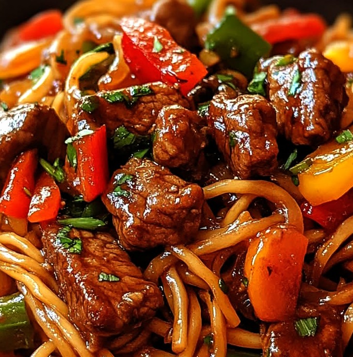 Sizzling Garlic Beef Stir-Fry with Tender Noodles & Crisp Veggies