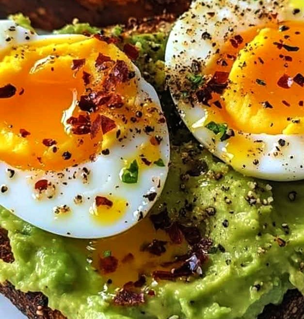 Spicy Avocado Toast with Jammy Eggs & Chili Crunch