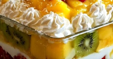 Tropical Mango Kiwi Strawberry Trifle