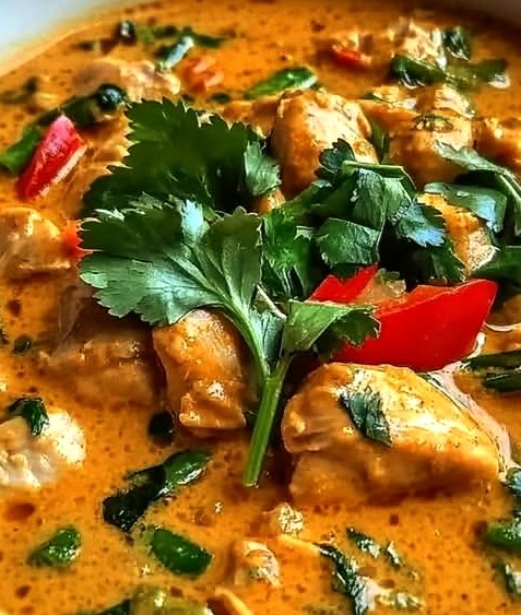 Creamy Thai Chicken Coconut Curry with Fresh Herbs 