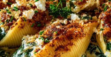 Greek Stuffed Shells with Spinach, Feta & Creamy Lemon Sauce Greek Stuffed Shells with Spinach, Feta & Creamy Lemon Sauce