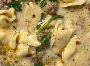 Creamy Spicy Sausage Tortellini Soup Recipe
