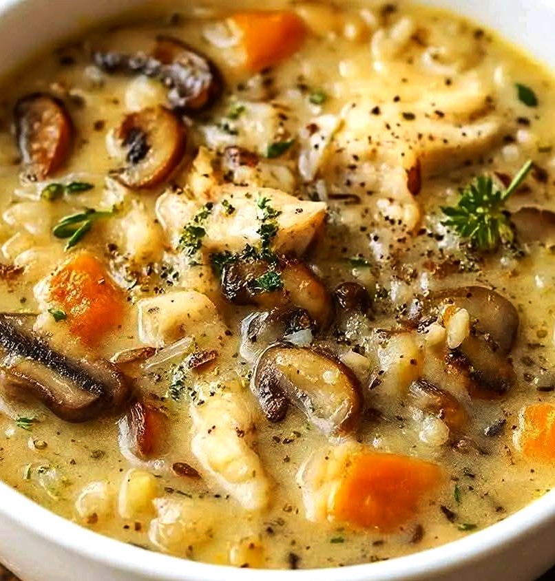 Creamy Chicken Mushroom Wild Rice Soup