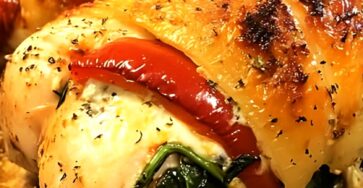 Roasted Red Pepper, Spinach, and Mozzarella Stuffed Chicken Breast Recipe Roasted Red Pepper, Spinach, and Mozzarella Stuffed Chicken Breast Recipe
