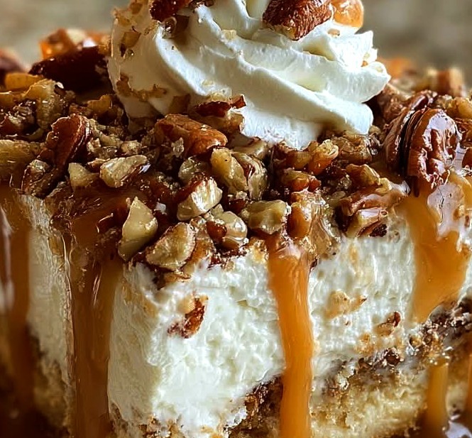 Southern Butter Pecan Praline Poke Cake Recipe