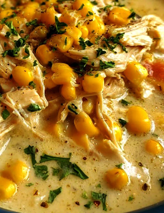 Creamy Crockpot Chicken & Corn Chowder