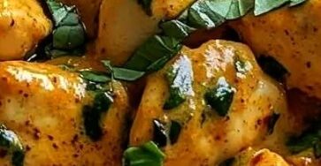Golden Spiced Coconut Chicken with Fresh Basil Over Fluffy White Rice