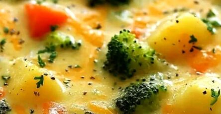 Crockpot Potato Broccoli Cheddar Soup Recipe
