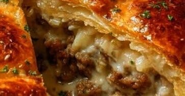Creamy Sausage Puff Pastry Pie Recipe