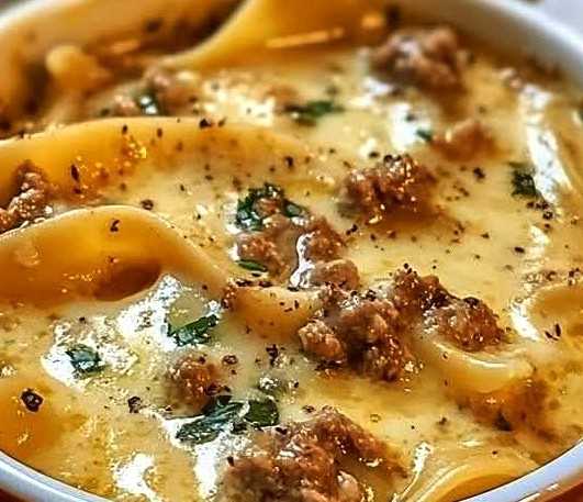 Creamy Alfredo Lasagna Soup Recipe