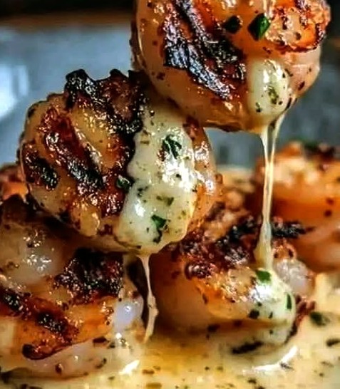 Grilled Shrimp Skewers with Garlic Herb Butter Sauce