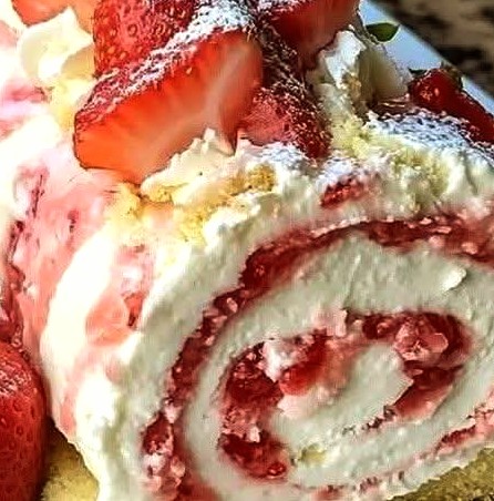 Strawberry Swiss Roll Cake Recipe