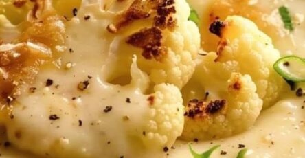 Roasted Garlic Cheddar Cauliflower Soup