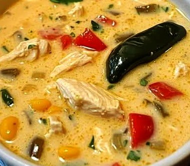 Creamy Chicken Poblano Pepper Soup