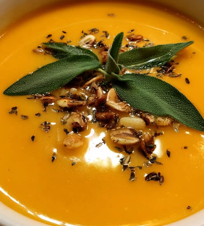 Creamy Butternut Squash Soup with Sage