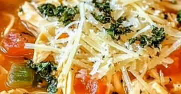 Slow Cooker Creamy Chicken Parmesan Pasta Soup