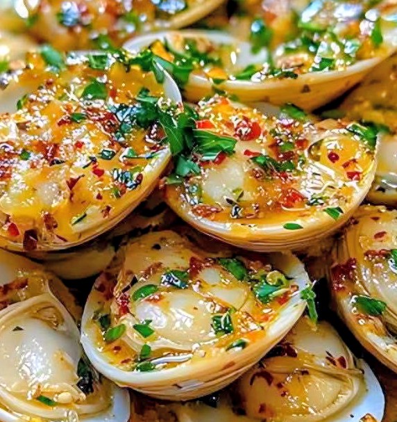 Steamed Clams with Garlic, Lemon, and Parsley