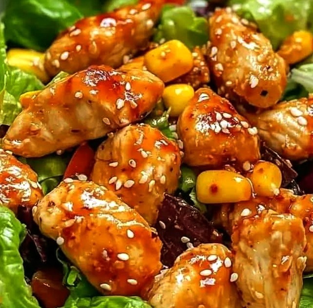 Spicy Honey Garlic Chicken Salad