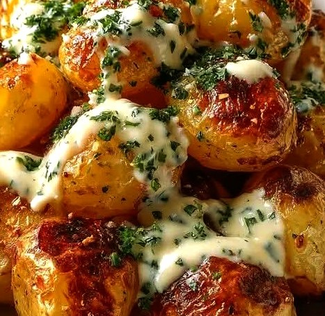 Creamy Garlic Parmesan Mini Potatoes Recipe