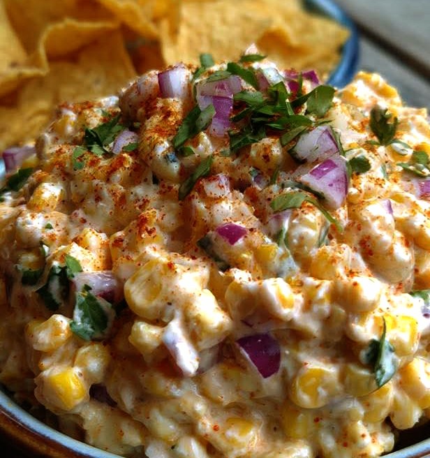 Creamy Mexican Corn Dip with Rotel & Cheddar