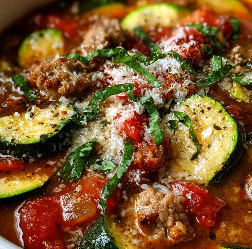 Zucchini Tomato Italian Sausage Soup