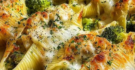 Chicken and Broccoli Alfredo Stuffed Shells Recipe