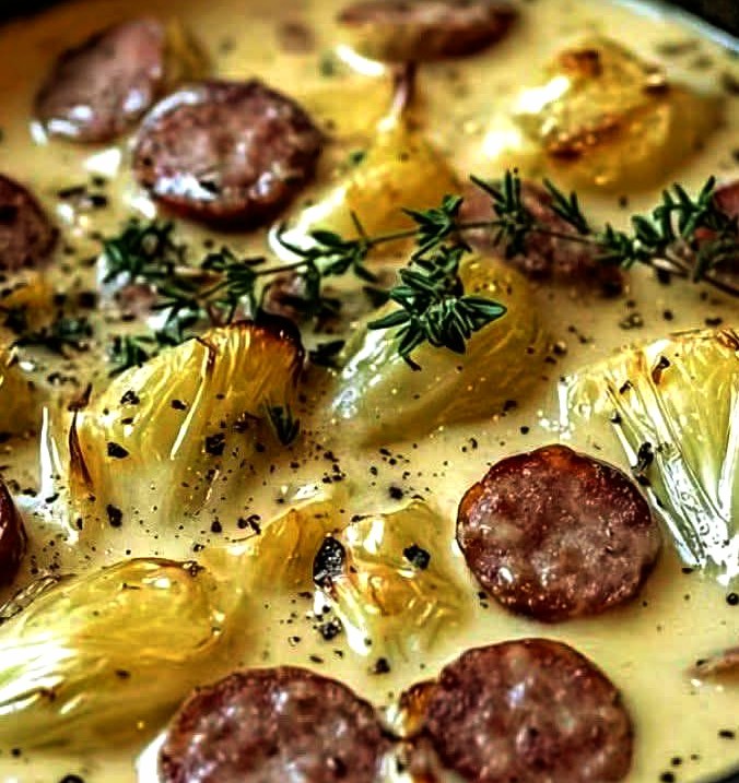 Soft Endives with Smoked Sausages Recipe