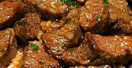 Honey Garlic Butter Steak and Rice Skillet