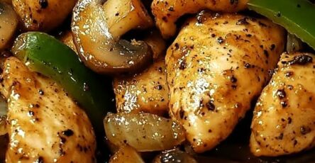 Black Pepper Chicken with Mushrooms Stir Fry