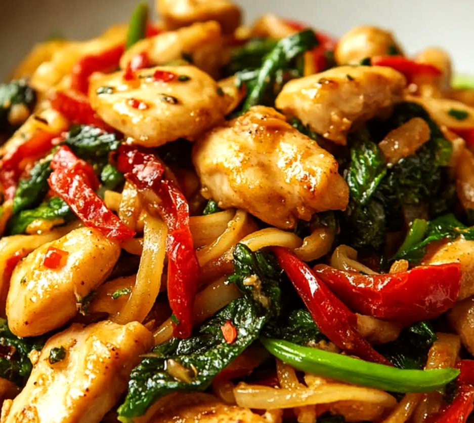 Thai Chicken Stir-Fry with Vegetables and Jasmine Rice