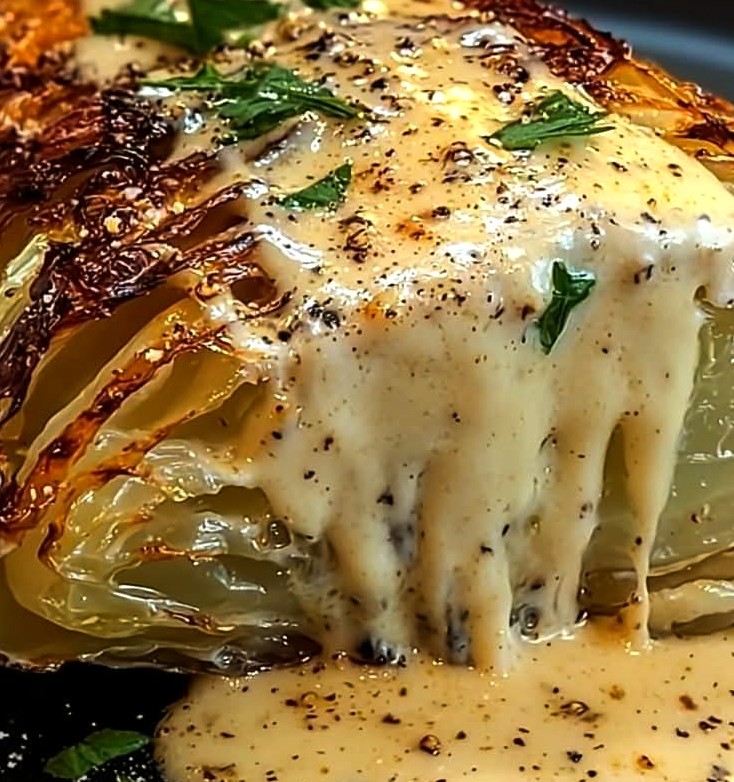 Garlic Parmesan Melting Cabbage