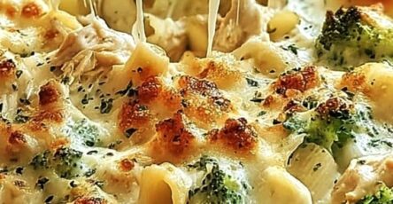 Cheesy Baked Chicken and Broccoli Alfredo Pasta