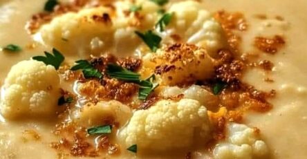 Roasted Garlic Cheddar Cauliflower Soup