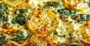 Cheesy Potato & Spinach Quiche (No Crust)