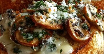 Cheesy Garlic Mushroom Bruschetta Recipe