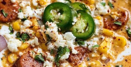 Crockpot Mexican Street Corn & Sausage Soup