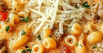 Creamy Parmesan Italian Sausage Ditalini Soup