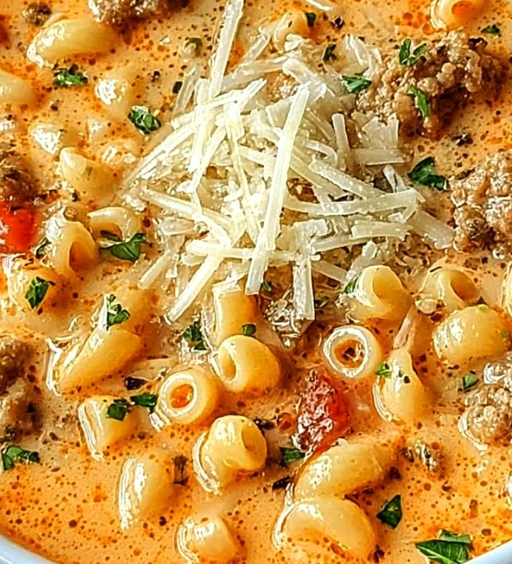 Creamy Parmesan Italian Sausage Ditalini Soup