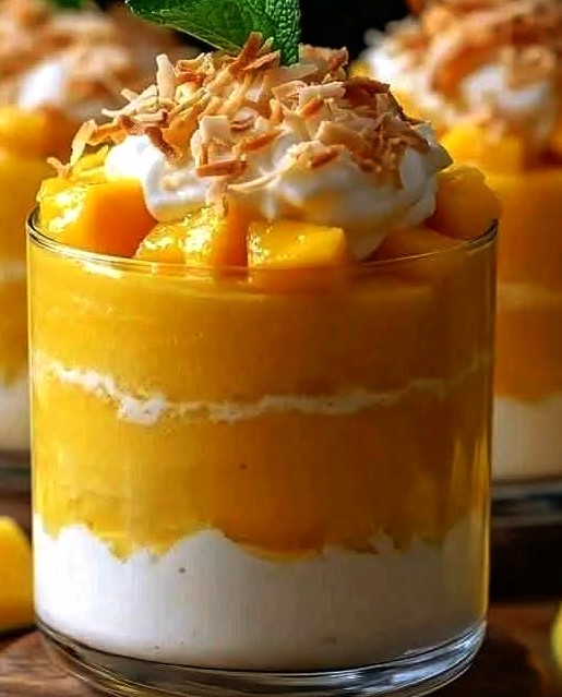 Creamy Mango Coconut Pudding Cups Recipe