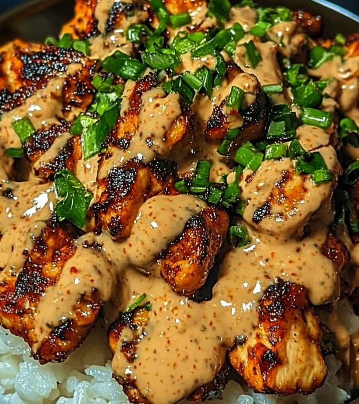 Fiery Bang Bang Chicken Rice Bowl with Crispy Chili Garlic Sauce