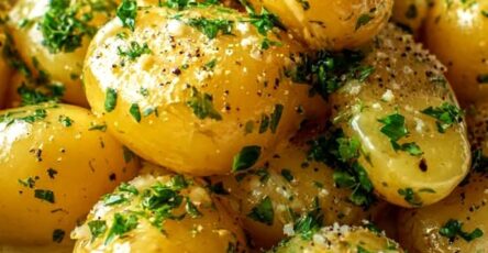 Creamy Garlic Sauce Baby Potatoes