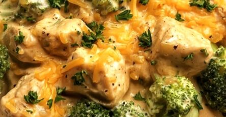 Crockpot Creamy Broccoli Pepper Jack Chicken