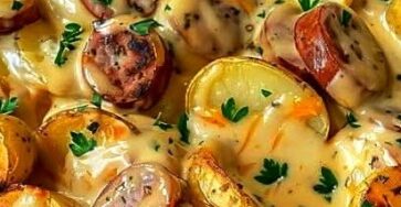 Cheesy Ranch Potatoes with Smoked Sausage