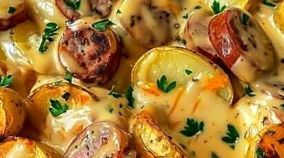 Cheesy Ranch Potatoes with Smoked Sausage