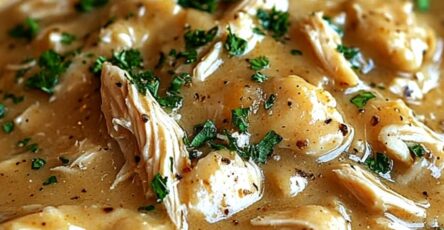 Creamy Shredded Chicken Gravy Recipe
