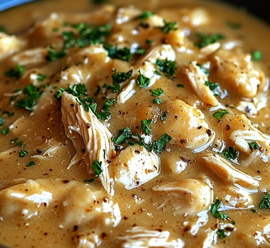 Creamy Shredded Chicken Gravy Recipe